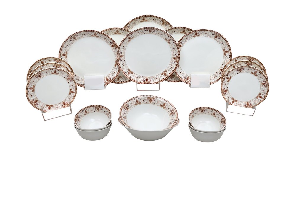 Sonaki White Urmi 619MW Bone China Dinner Set, For Home, 20 Pieces img