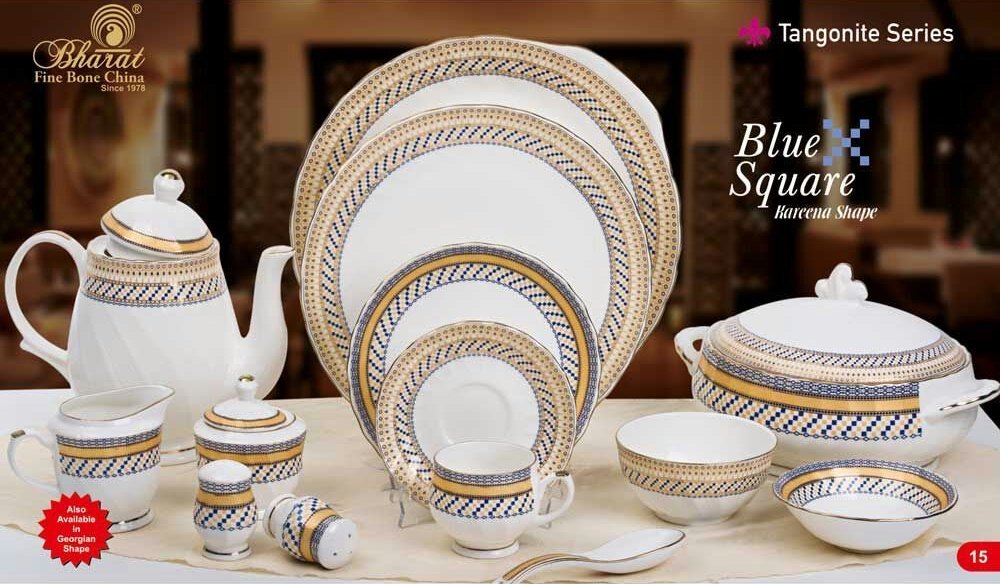 White Melamine Bone China Dinner Set, For Home