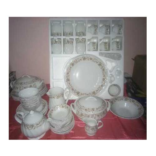 White 51 Pieces Bone China Dinner Set