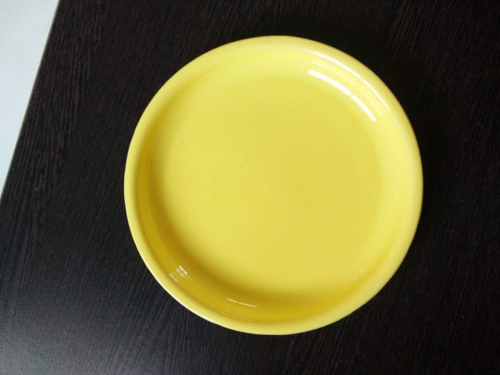 Plastic Yellow Quarter Plates, For Home, Size: 7 Inch