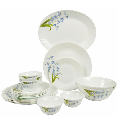 White Microwave Dinner Set, Packaging Type: Thermocol Box, 21 Pcs