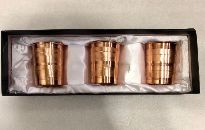 Box Copper Glass Set, 3, Size: Custom