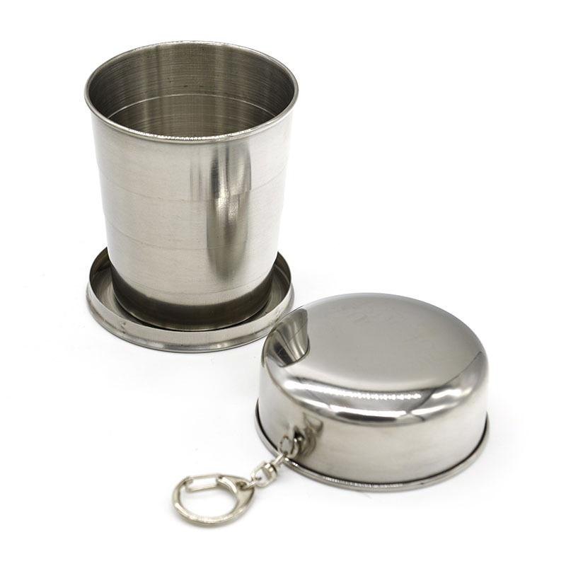 Stainless Steel Folding Glass Pocket Size Travel Leak Proof Tumbler, For Home, Packaging Type: Box img