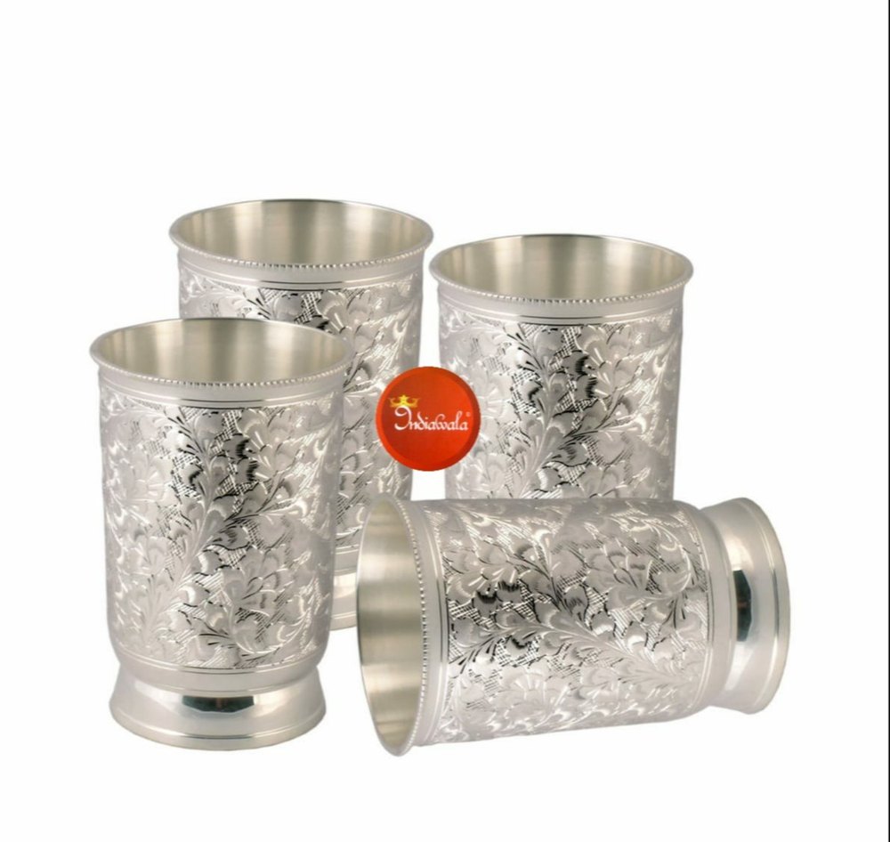 Silver Plated Brass Glass Set