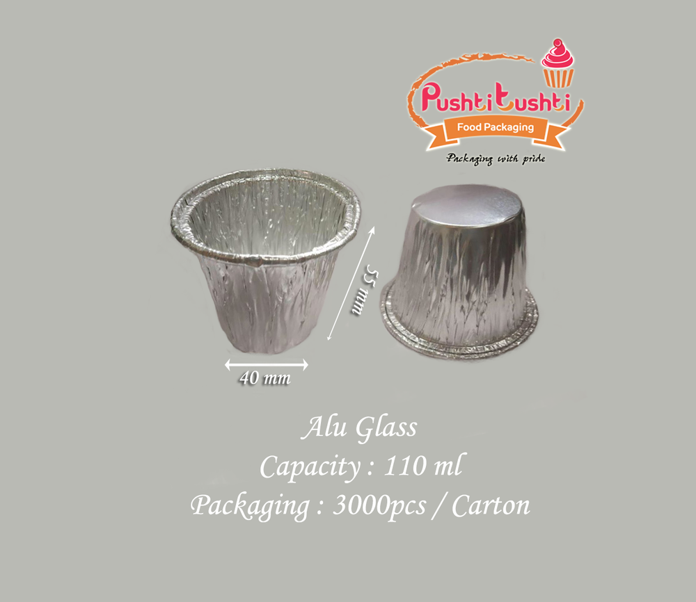 Silver Aluminium Glass, For Restaurant, Capacity: 110ml img