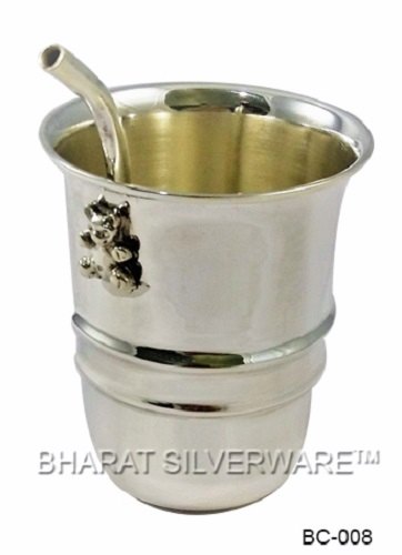 Pure Silver Baby Straw Tumbler, Grams: 100gms