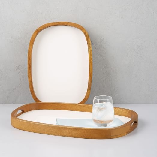 HSP Wooden Handicraft Serving Trays, For Hotel, Shape: Oval