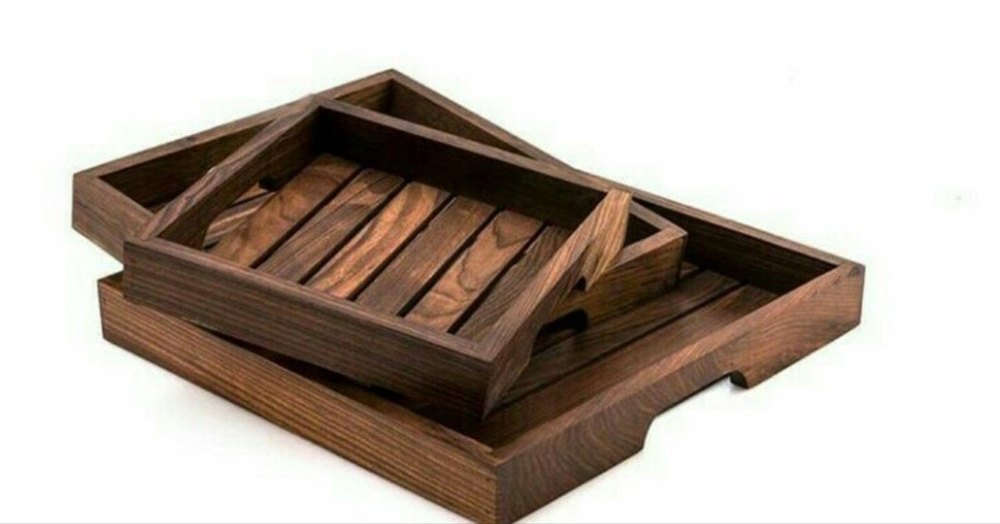 Rectangular Brown Wooden Tray, For Multi purpose