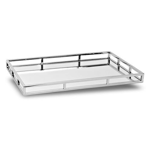 Nickel-Plated Stainless Steel & Glass Tray