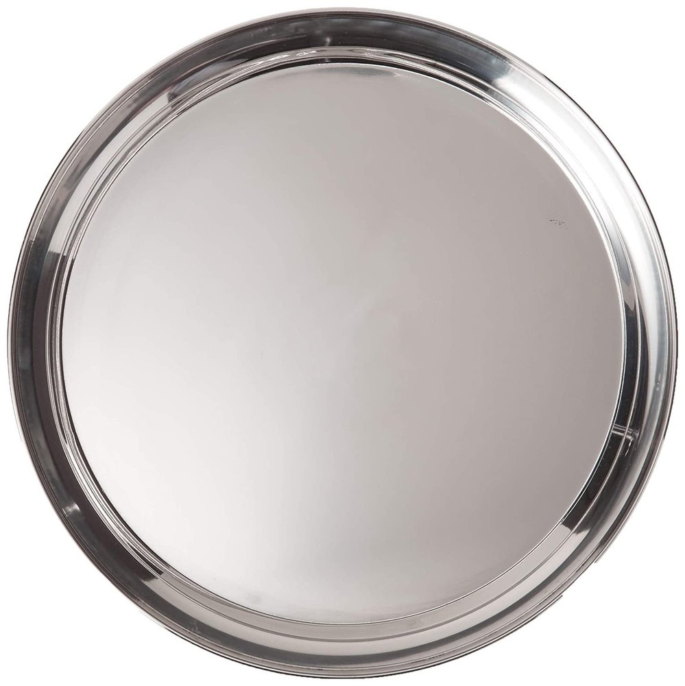 Narayankrupa Plain SS Round Tray, For Home, Size: 16 Inch