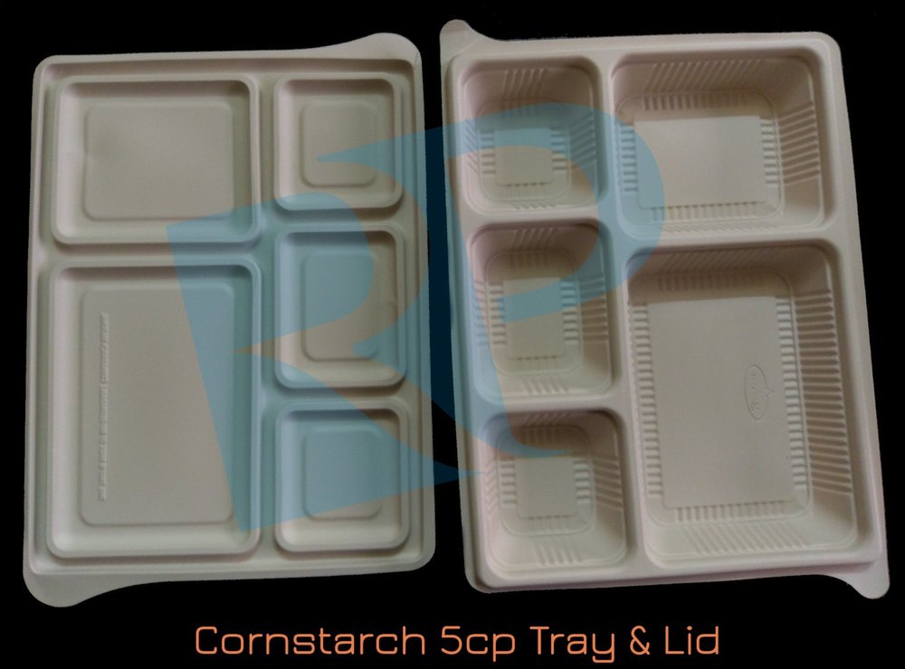 Cornstarch Compartment Tray, For Hotel, Rectangle