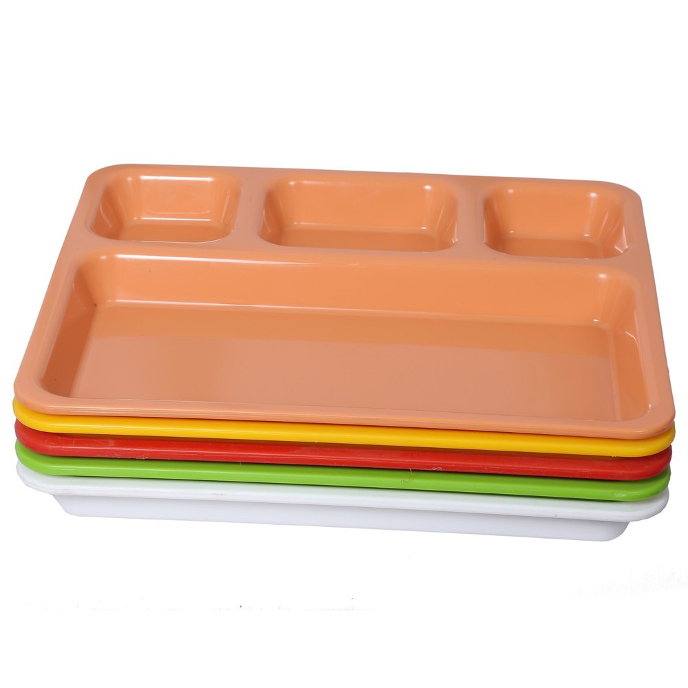 Plain Rectangular Compartment Tray, For Home