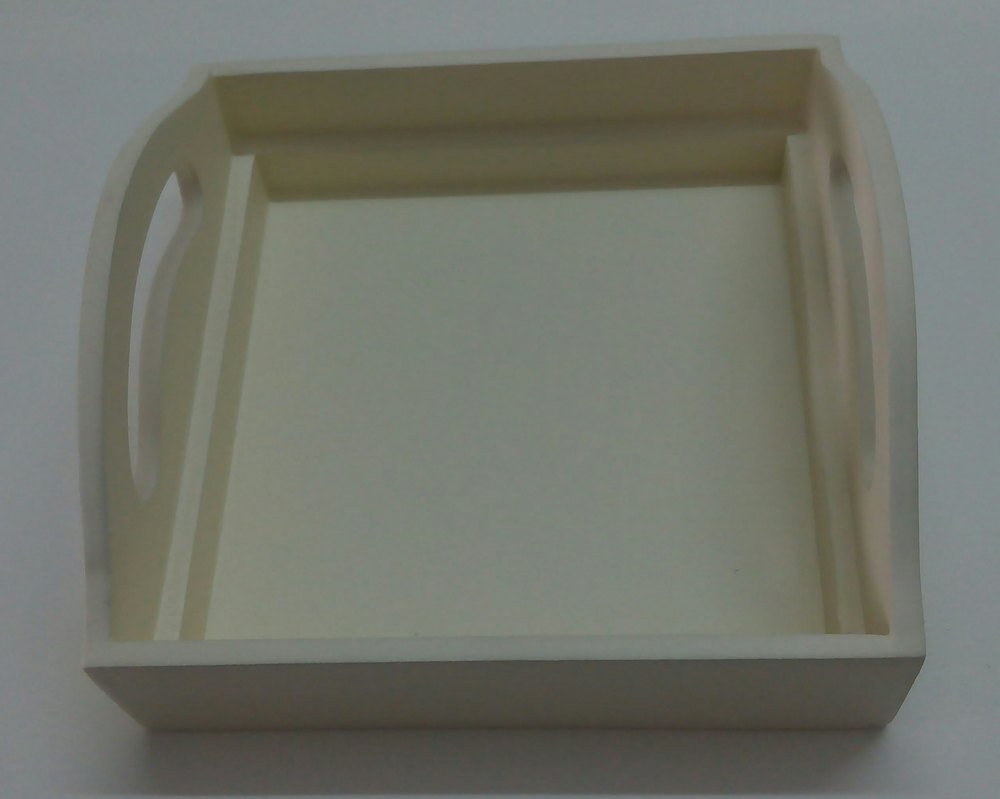 Square Off White MDF Gift Packaging Tray, Size: 6 X 6 Inch img