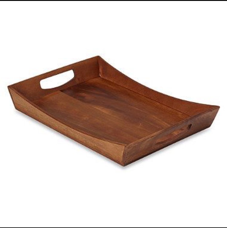 Brown Natural Finish Wooden MDF Tray, Size: 12x7 Inch