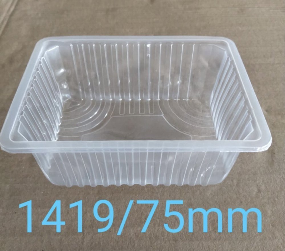 Transparent 75 Mm Plastic Food Tray, For Utility Dishes