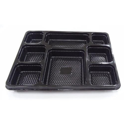 garima Black 8 Compartment Food Tray, For Restaurant