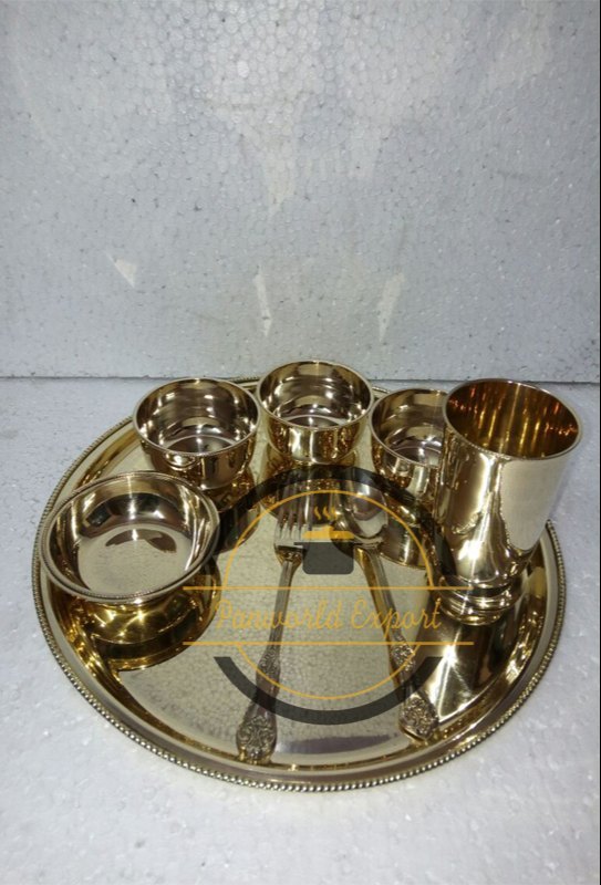 Metal Brass Tray Set, For Hotel, Size: 30 X 10 cm