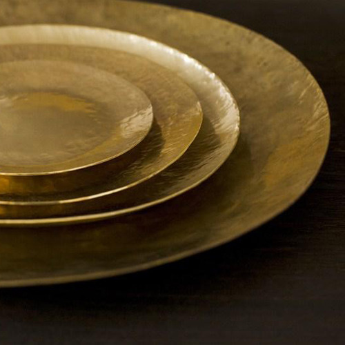 THG Metal Brass Trays, Shape: Round, Size: Various
