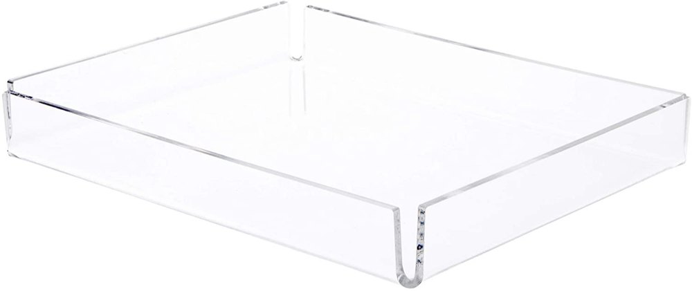 INDIAN Clear Acrylic Tray, Shape: Rectangle, Size: 8 W X 10 D X 1.25 H