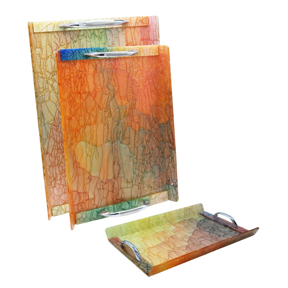 Acrylic iLife Multicolour Serving Tray Set, For Restaurant, Shape: Rectangle