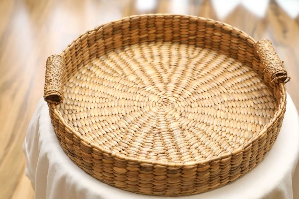 10inch Round Cane Tray, For Household, Capacity: 1kg