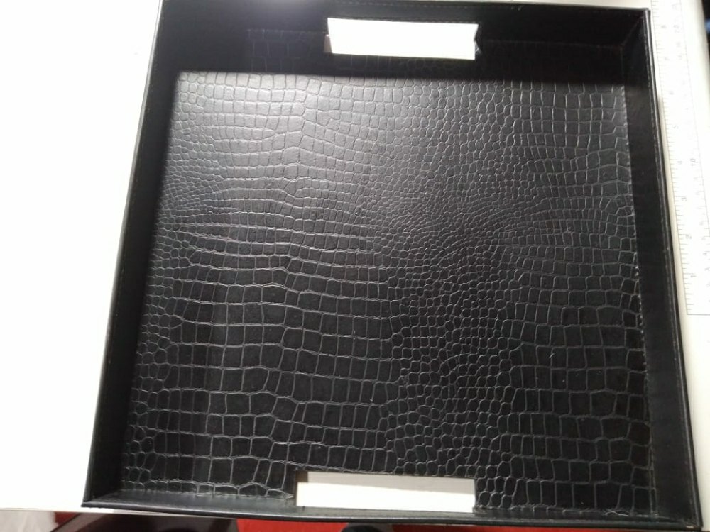 Black Bonded Leather Tray, 16*18 img