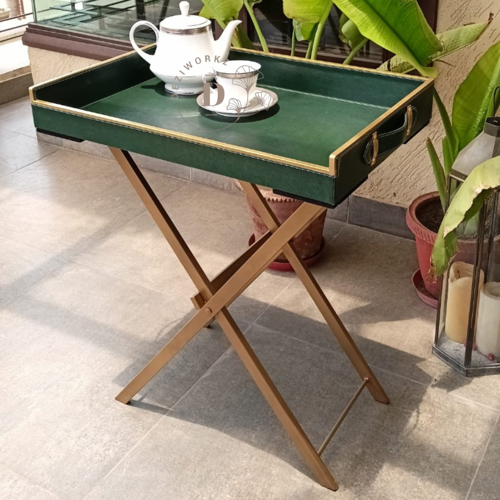 Rectangular Standard Leatherette Butler Tray Table