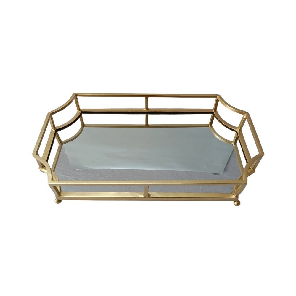 Iron Stylish Mirror Tray, For Decoration, Size: 39 X 21.5 X 6.5 cm