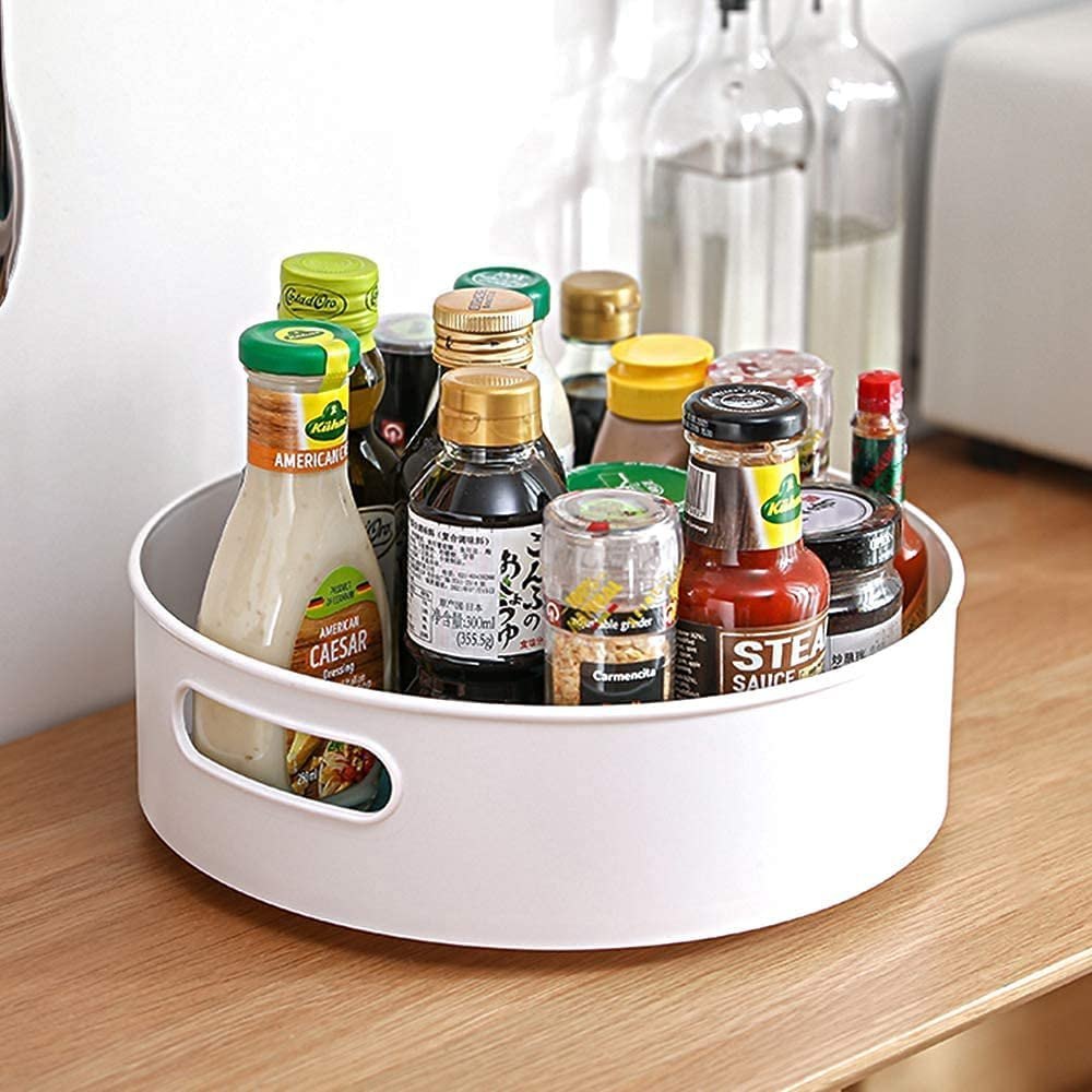 Round Storage Tray for Kitchen Organizer, Cosmetic Organizers, Medicine Organizers