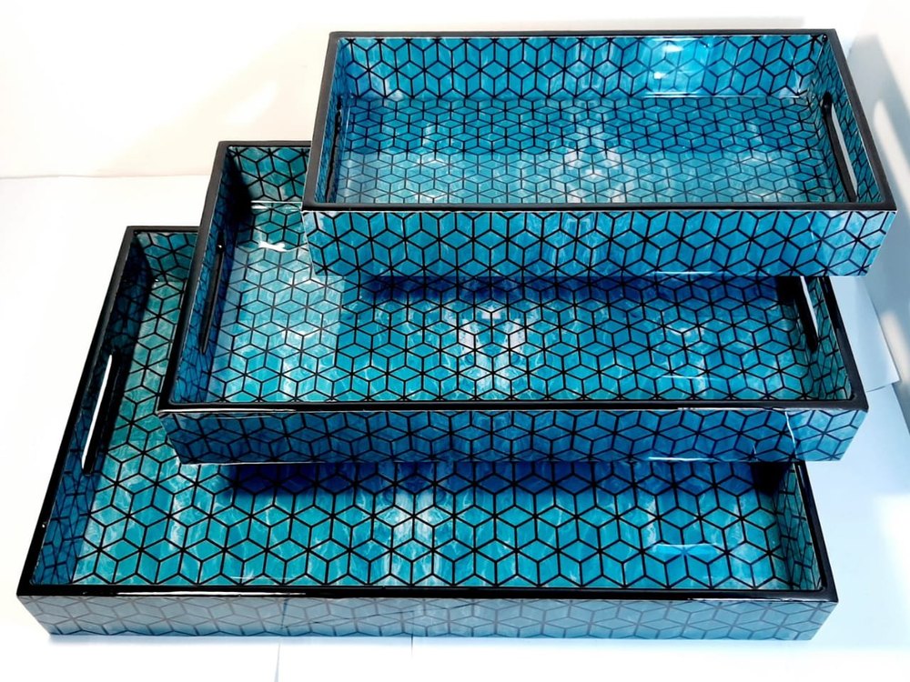 Ceramic Tray Set, For Restaurant, Shape: Rectangle