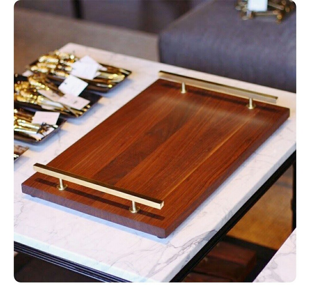 Brown Wooden Hotel Serving Tray