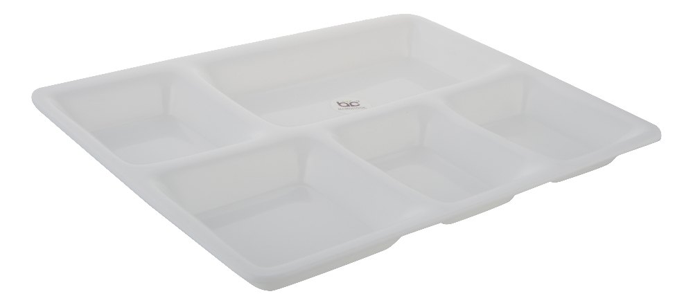 BARCROCK Acrylic 5 Square Compartment Plate, For Restaurant