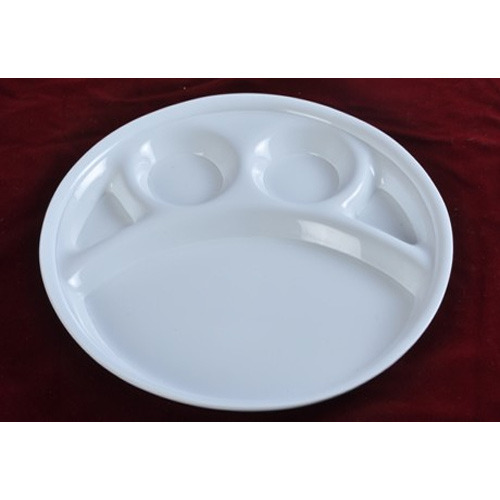 Acrylic Compartment Plate, For Restaurant, Size: 12 Inch