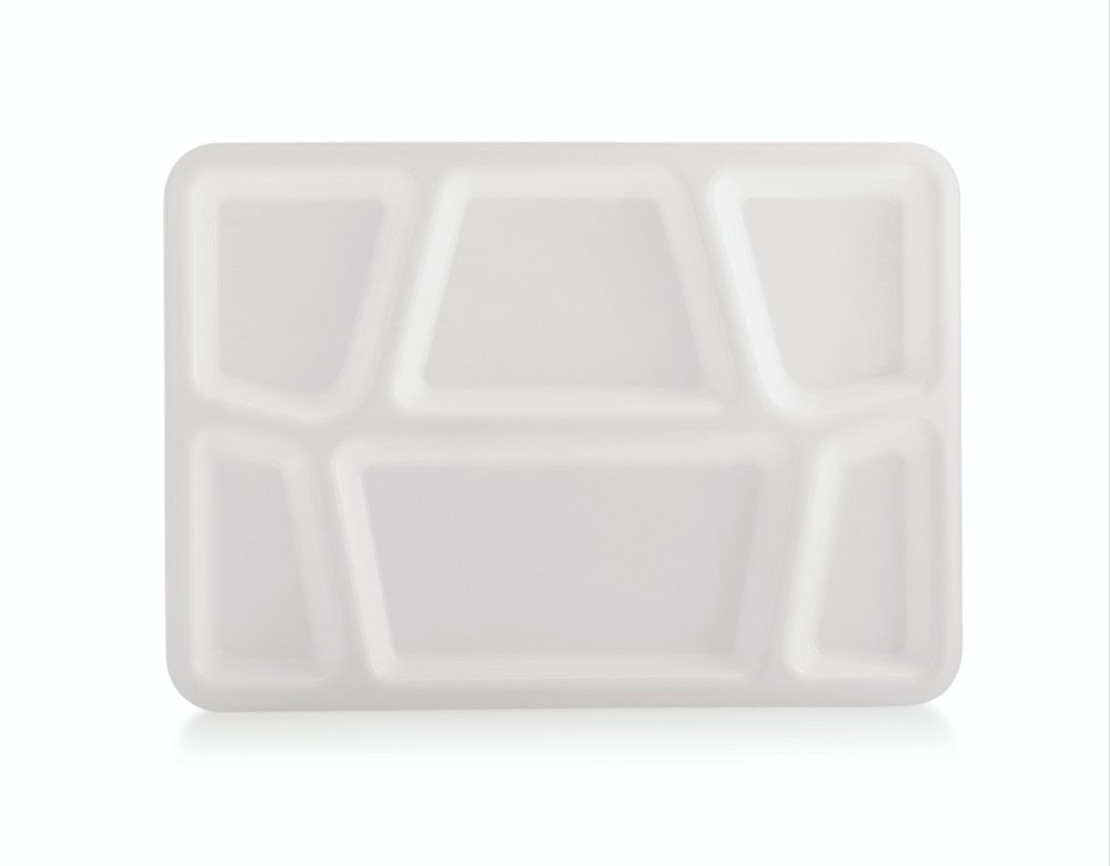 White Plain Enrich Plastic American Serving Thali (PT 380), For Hotel, Size: 380x270mm