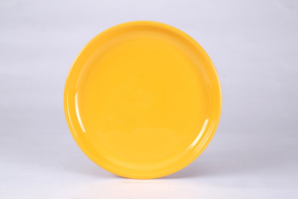 Fair Food Yellow Round Plastic Full Plate