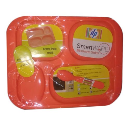 DP Orange Meal Plastic Plate, For Home