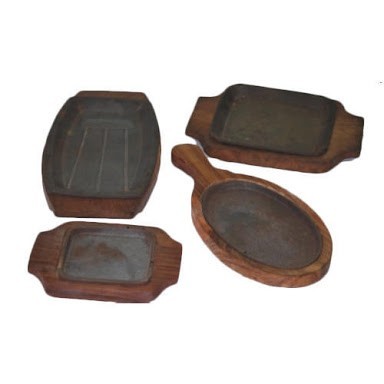 Wooden Brown Sizzler Plates Tray, For Restaurant