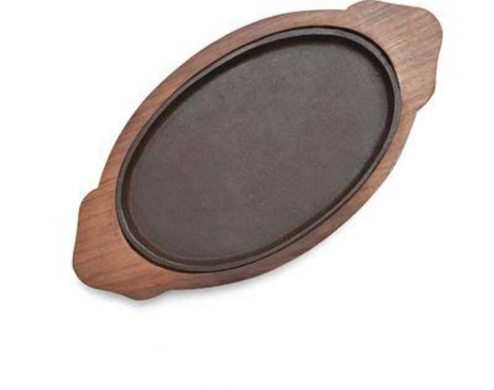 Plastic Brown Oval Sizzler Tray, For Restaurant