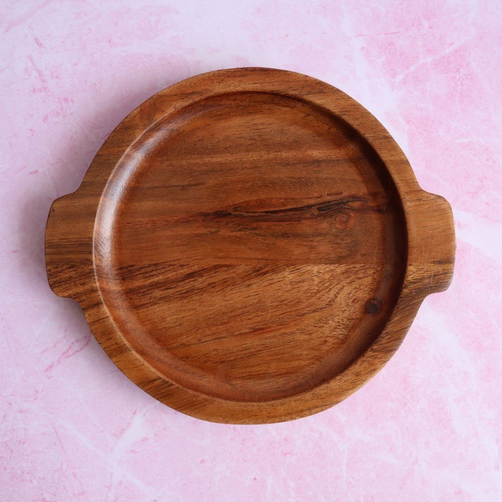 Brown Plain Wooden Sizzler Plate, Size: 7 * 6 Inch