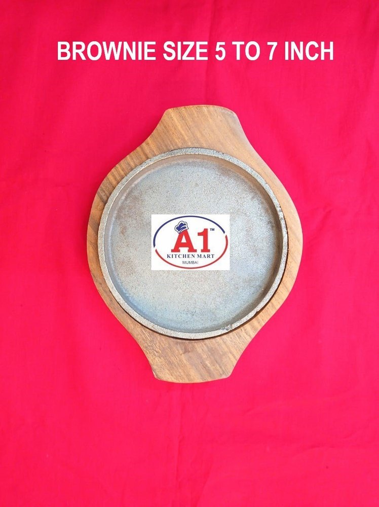 Wooden Plain Sizzling Brownie Plate, For Restaurant, Size: 5inch