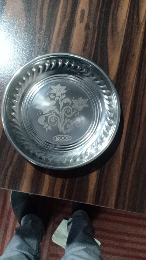 Shiva Gold Stainless Steel SS Laser Heena Plate, For Home img