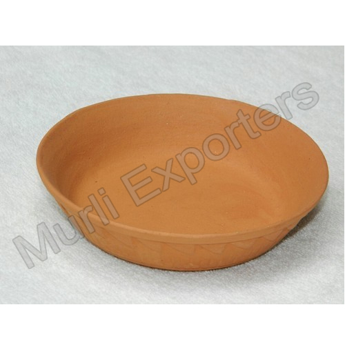 Light Orange Round Terracotta Chowmine Disposal Plates, For Hotel, Size: 4 Inch