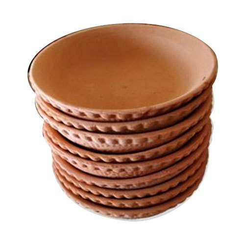 Brown Plain Terracotta Clay Disposable Plate, Size: 5 Inch