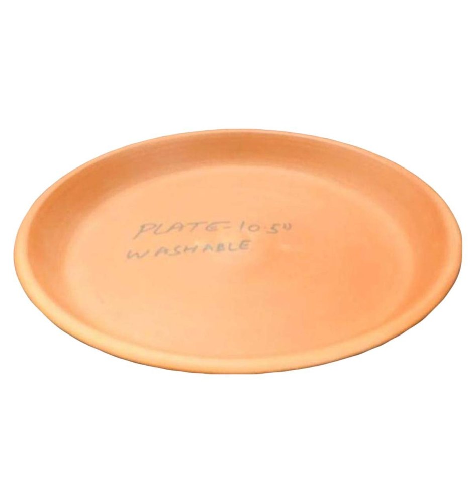 Brown Plain 10.5 Inch Reusable Terracotta Plate, For Home