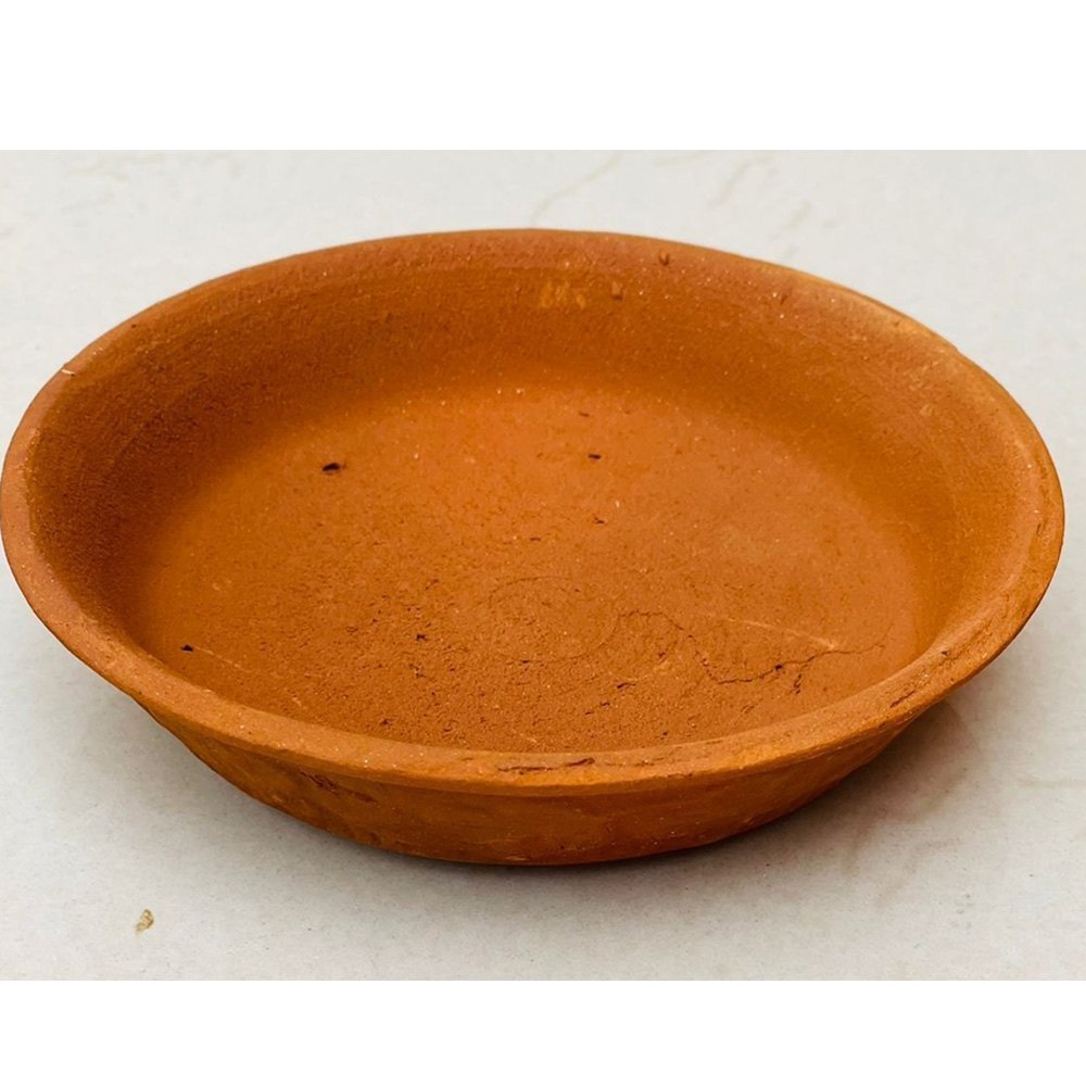 Brown Round 6 Inch Terracotta Plain Plate, For Hotel