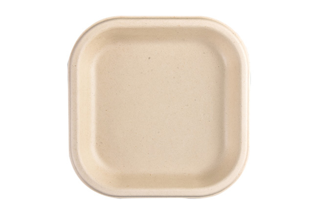Brown Plain 9 inch Square Plate Bagasse, For Restaurant