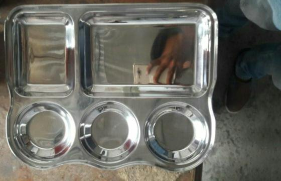 Silver Metal SS Compartmental Tray