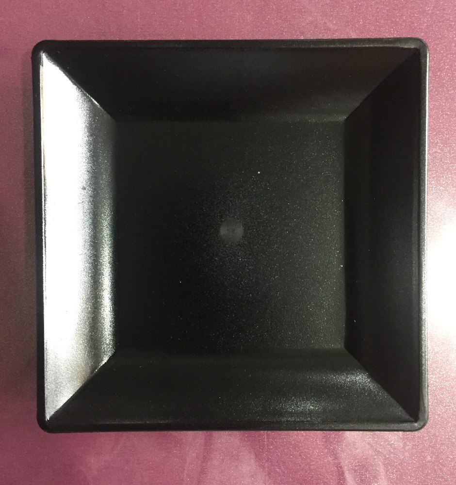 Black And White PP Square Snacks Plate