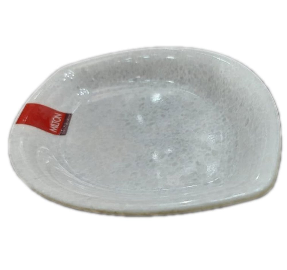 Oval Melamine White Snacks Serving Platter, For Hotel, Size: 8 Inch img