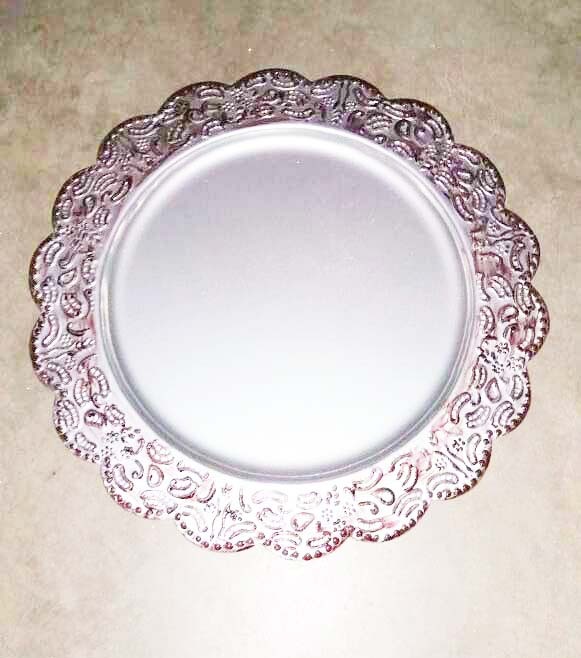 Iron Silver Antique Charger Plate, Size: 12 Inch